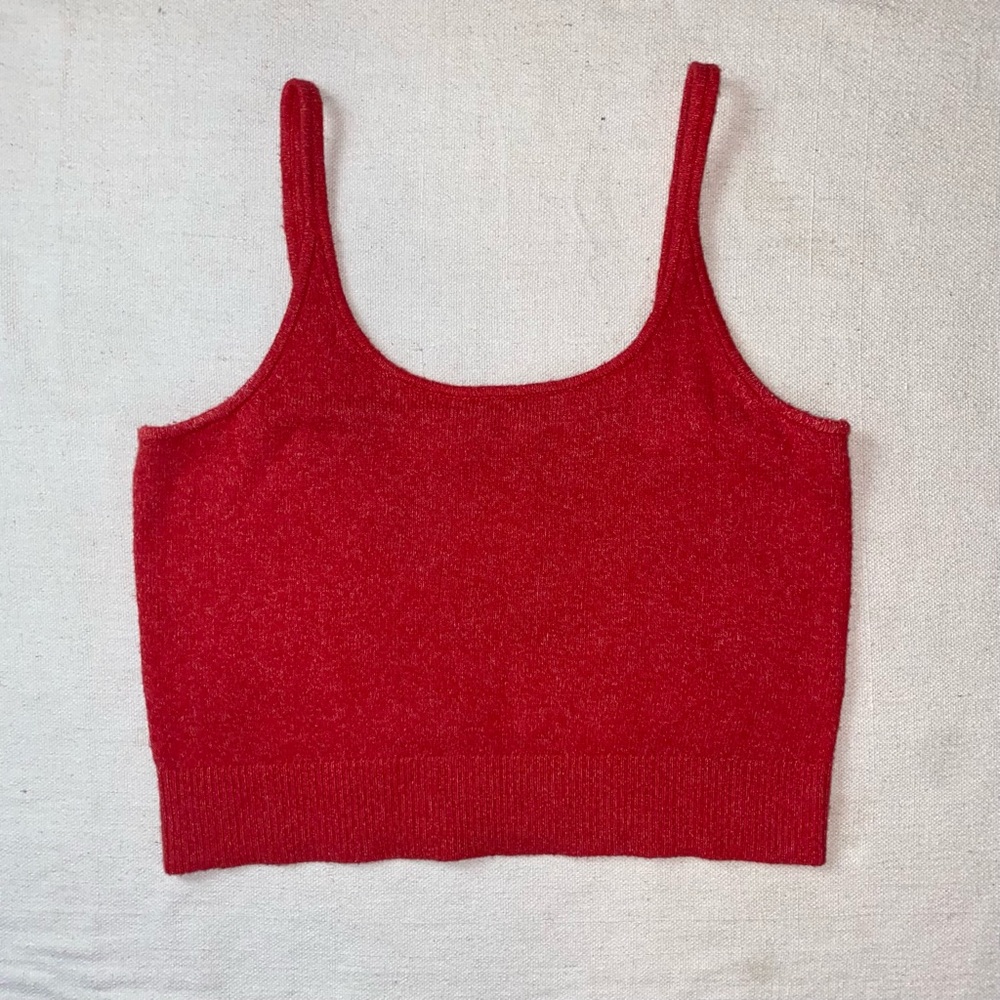 Old Navy Red Knit Women's Cropped Tank Top